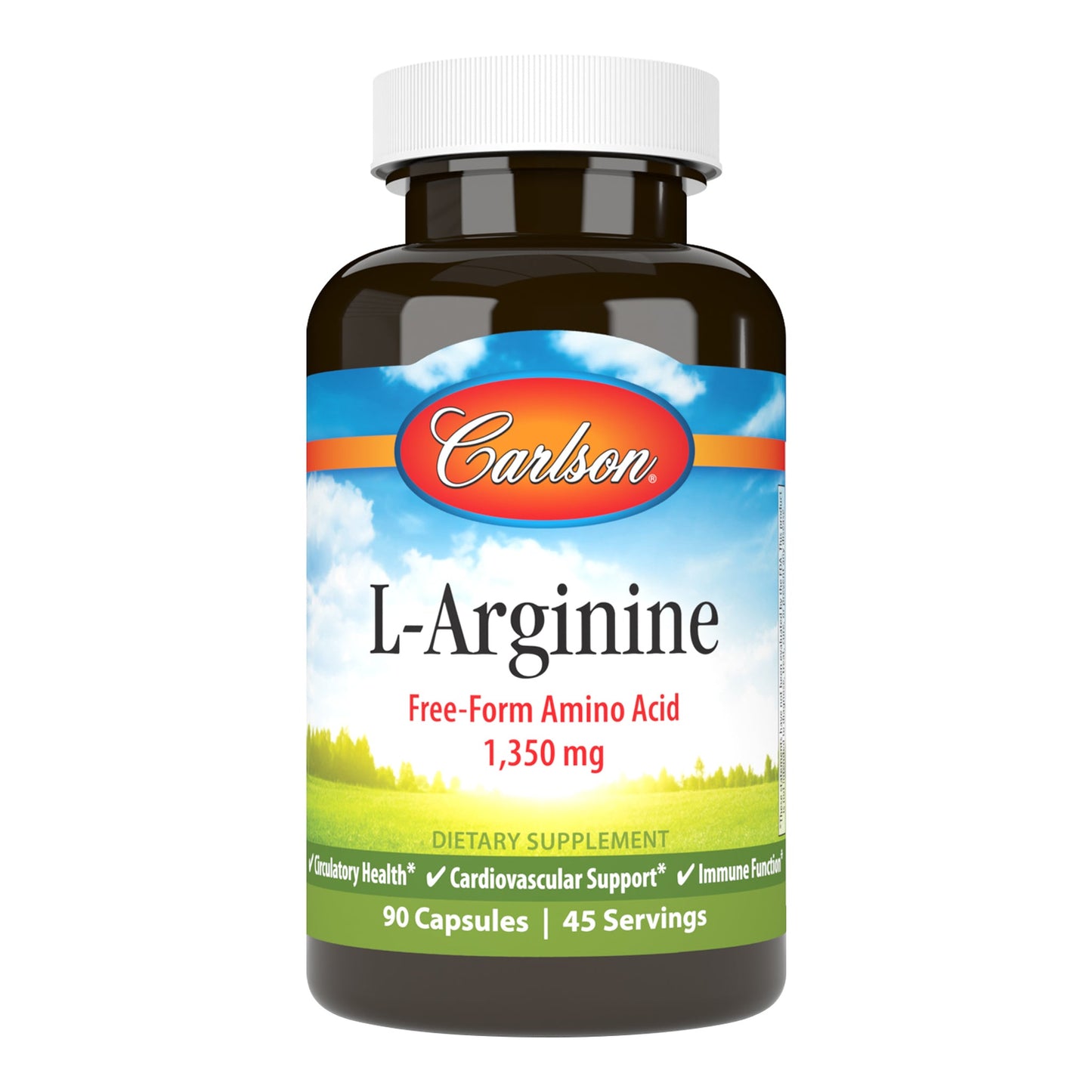 Carlson L-Arginine Free Form Amino Acid 1,350 mg, 90 Capsules