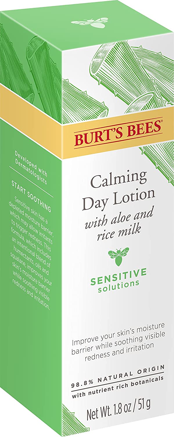 Burt's Bees Sensitive Solutions Calming Day Lotion with Aloe and Rice Milk 1.8 FL oz (51g)