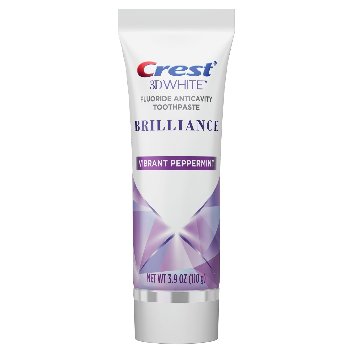 Crest 3D White Brilliance Vibrant Peppermint Toothpaste, 3.9 oz. / 110 g (Pack of 2)