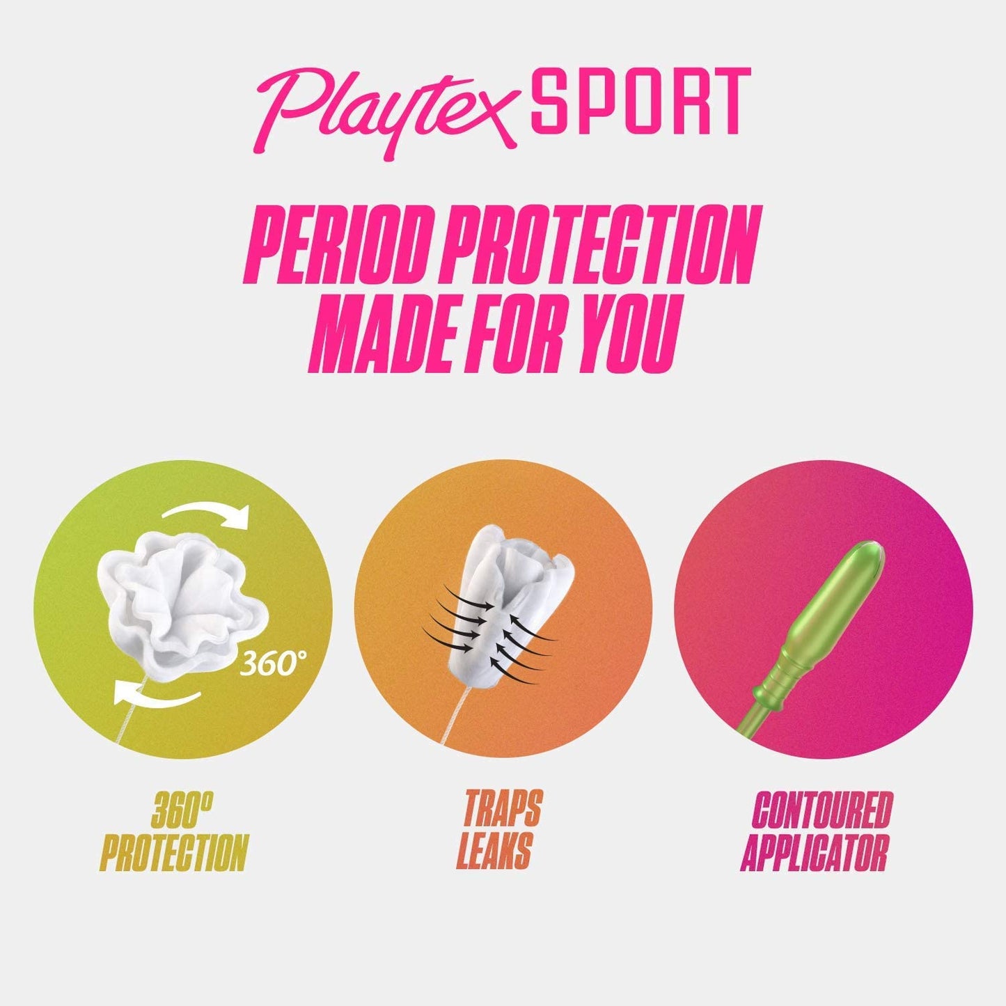 Playtex Sport Tampons with FlexFit Technology Regular Unscented, 18 Tampons