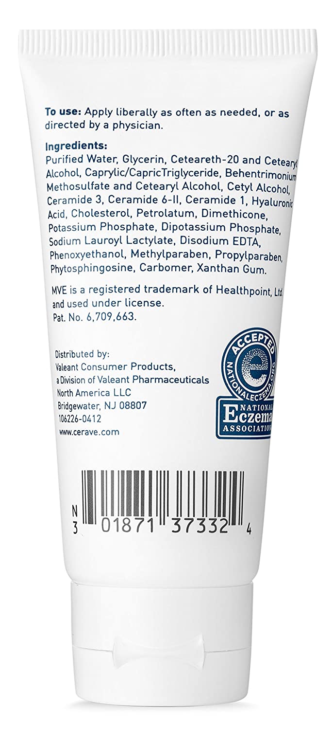 CeraVe Moisturizing Cream, Travel Size, Face and Body Moisturizer for Normal to Dry Skin (56 mL) Packaging may Vary