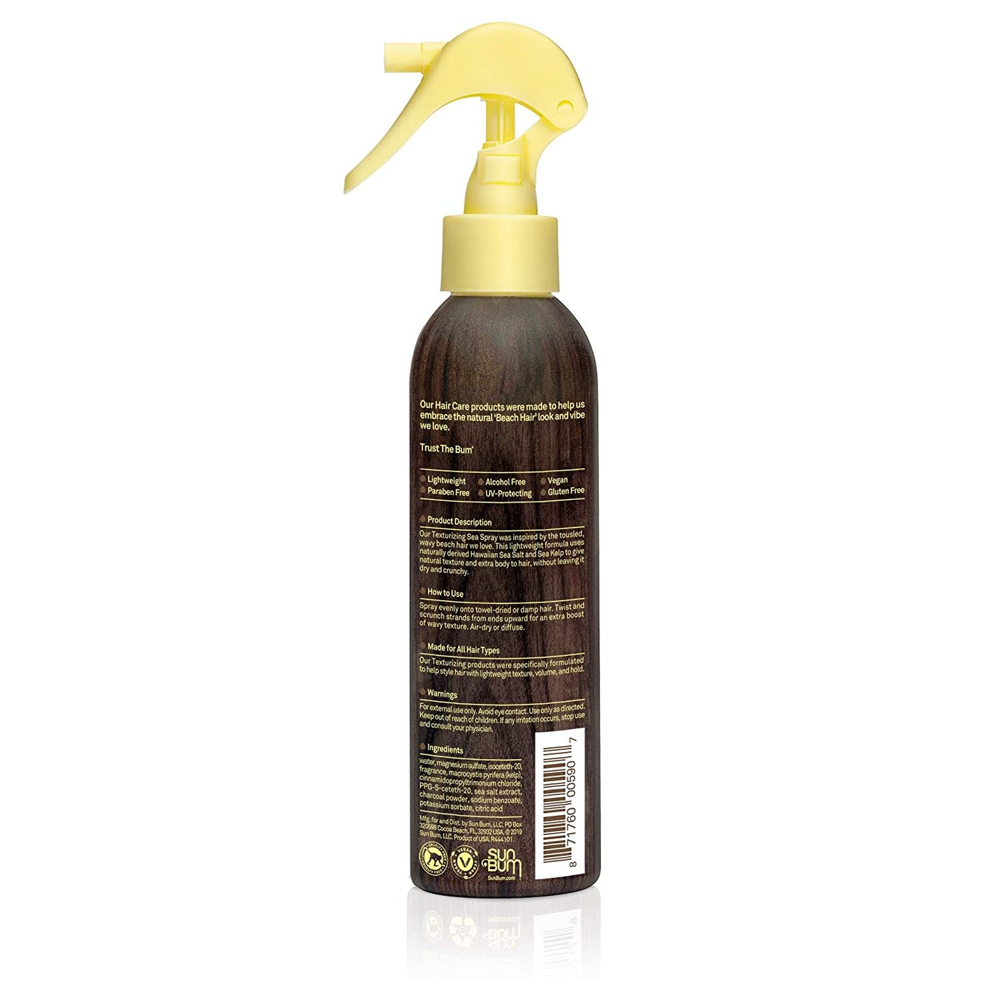Sun Bum Texturizing and Volumizing Sea Salt Spray for All Hair Types, 6 fl.oz / 177ml