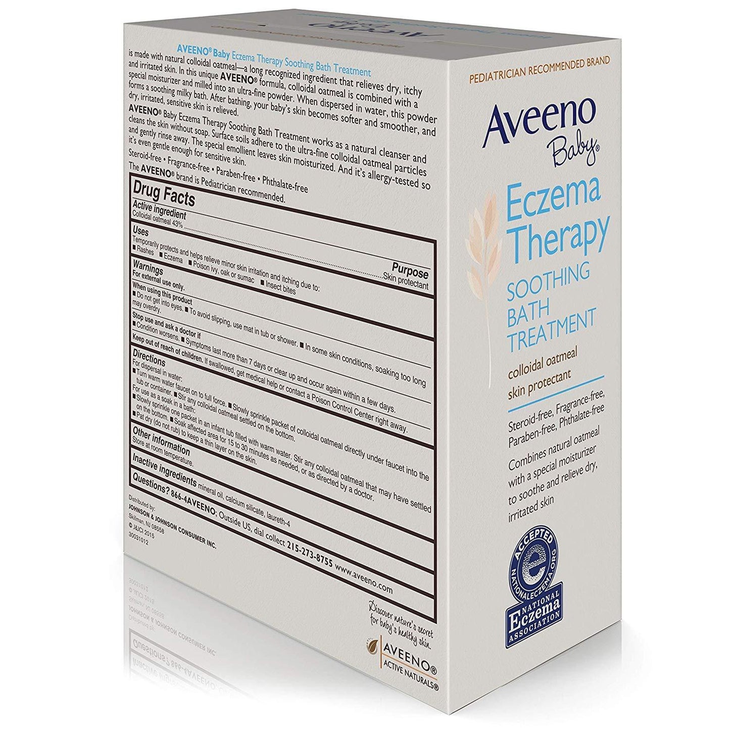 Aveeno Baby Eczema Therapy Soothing Bath Treatment Colloidal Oatmeal Skin Protectant, 3.75 oz. / 106g
