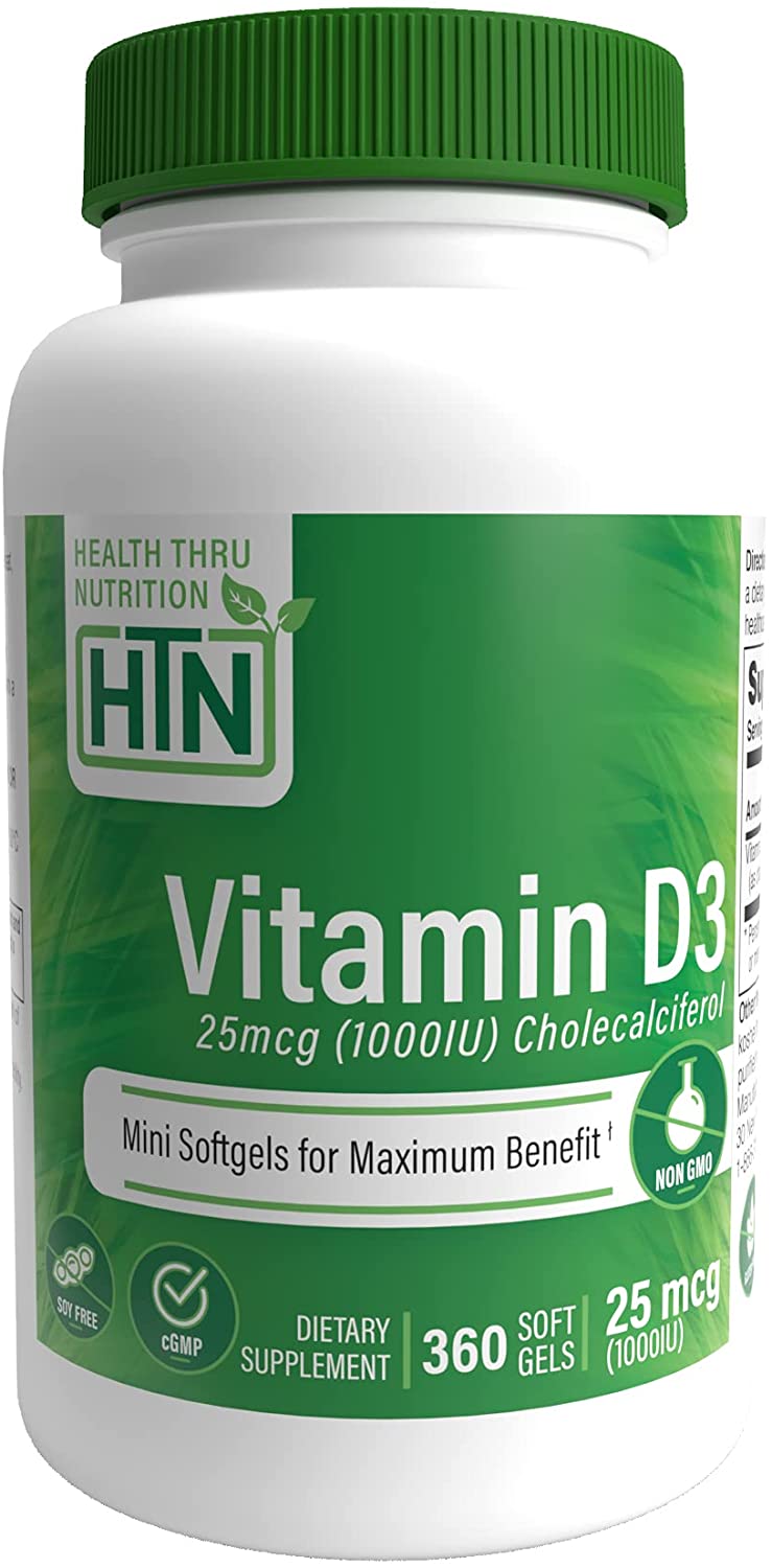 Health Thru Nutrition Vitamin D3 1000 IU, 25 mcg, 360 Softgels