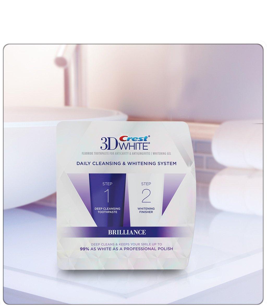 Crest 3D White Brilliance Toothpaste and Whitening Gel System, 4.0oz and 2.3oz
