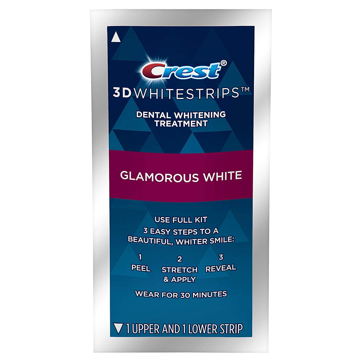 Crest 3D Whitestrips Glamorous White, Teeth Whitening Kit, 32 Strips: 16 Treatments (Upper & Lower)