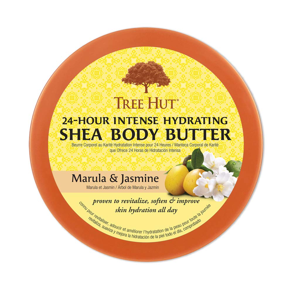 Tree Hut 24-Hour Intense Hydrating Shea Body Butter with Marula Oil & Jasmine Extract, 7 oz. / 198g