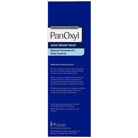 PanOxyl Acne Creamy Wash Benzoyl Peroxide 4% Daily Control 6 oz
