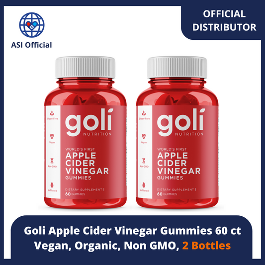 Goli Apple Cider Vinegar Gummies 60 ct Vegan, Organic, Non GMO, 2 Bottles