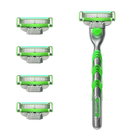 Gillette Mach3 Sensitive Razors for Men 1 Razor 5 Blade Refills Designed for Sensitive Skin (H M3SEN 5) 1 Box