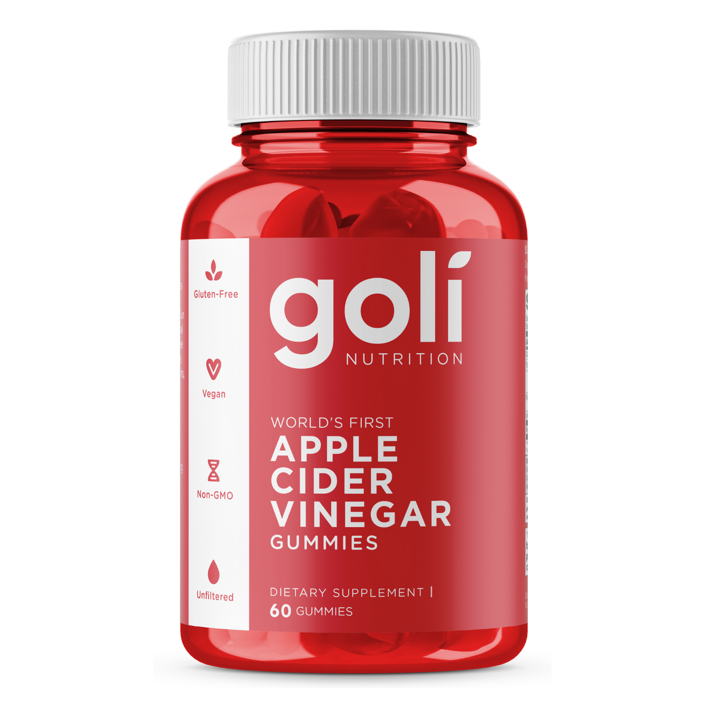 Goli Apple Cider Vinegar Gummies 60 ct Vegan, Organic, Non GMO, 4 Bottles