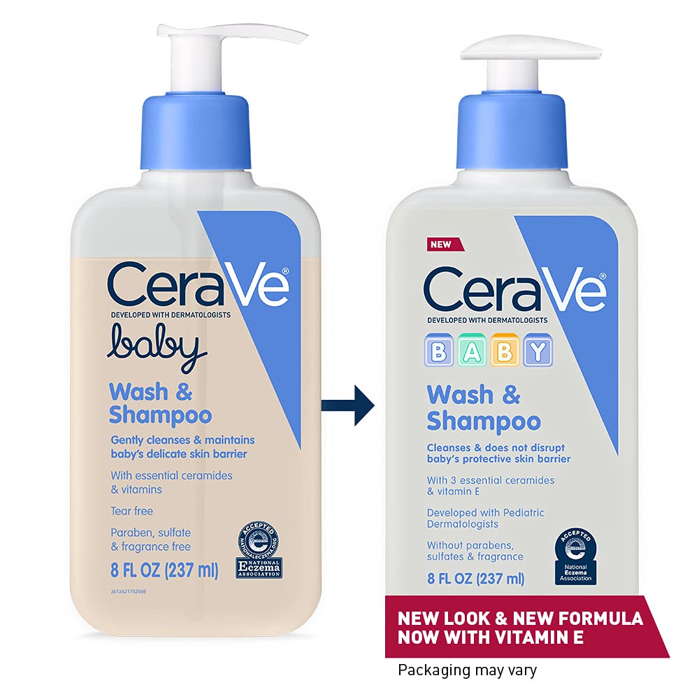 CeraVe Baby Wash & Shampoo with 3 Essential Ceramides & Vitamin E, 8 fl.oz / 237ml