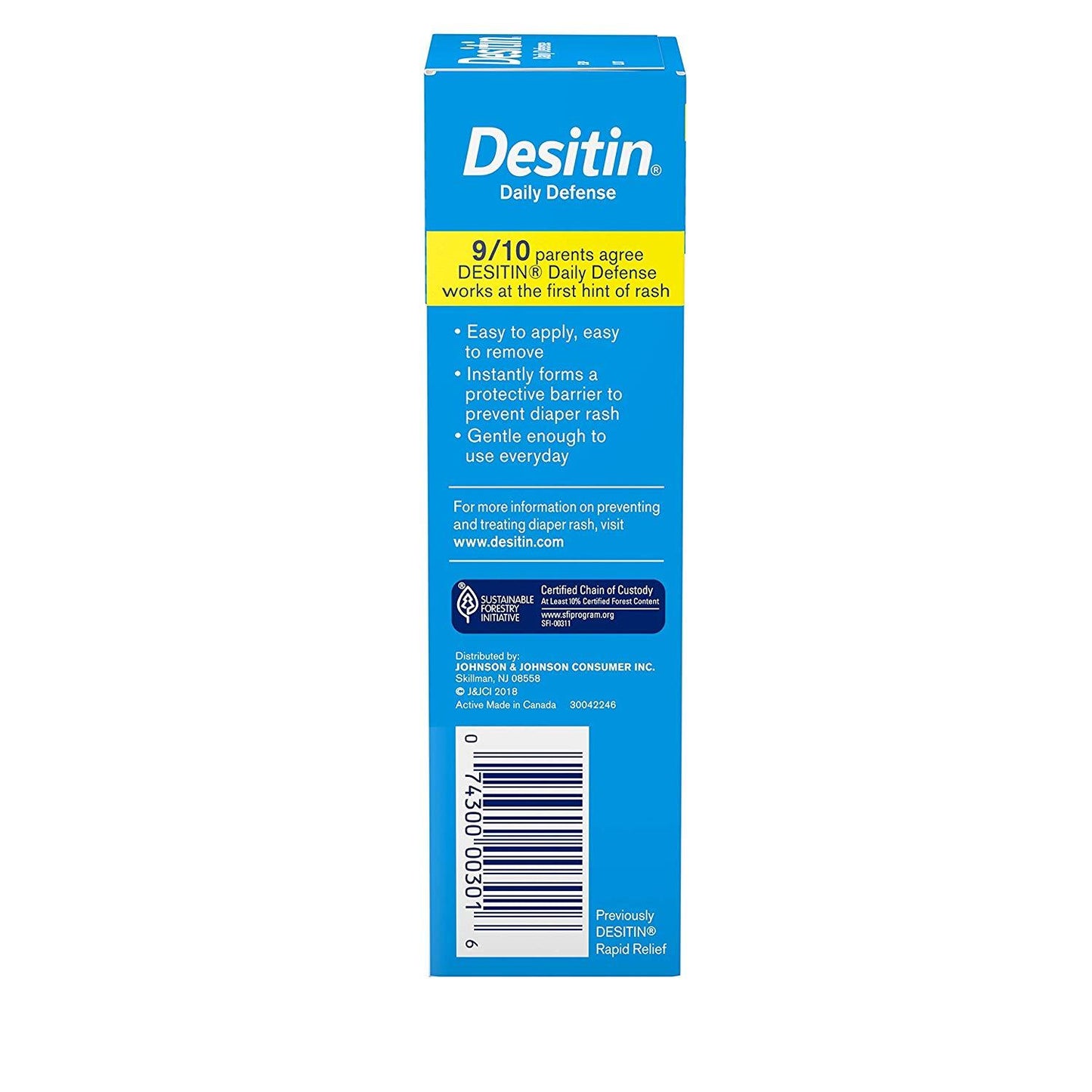 Desitin Daily Defense Zinc Oxide Diaper Rash Cream 2 oz / 57 g