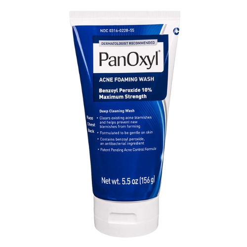 PanOxyl Acne Foaming Wash Benzoyl Peroxide 10% Maximum Strength Antimicrobial, 5.5 Ounce