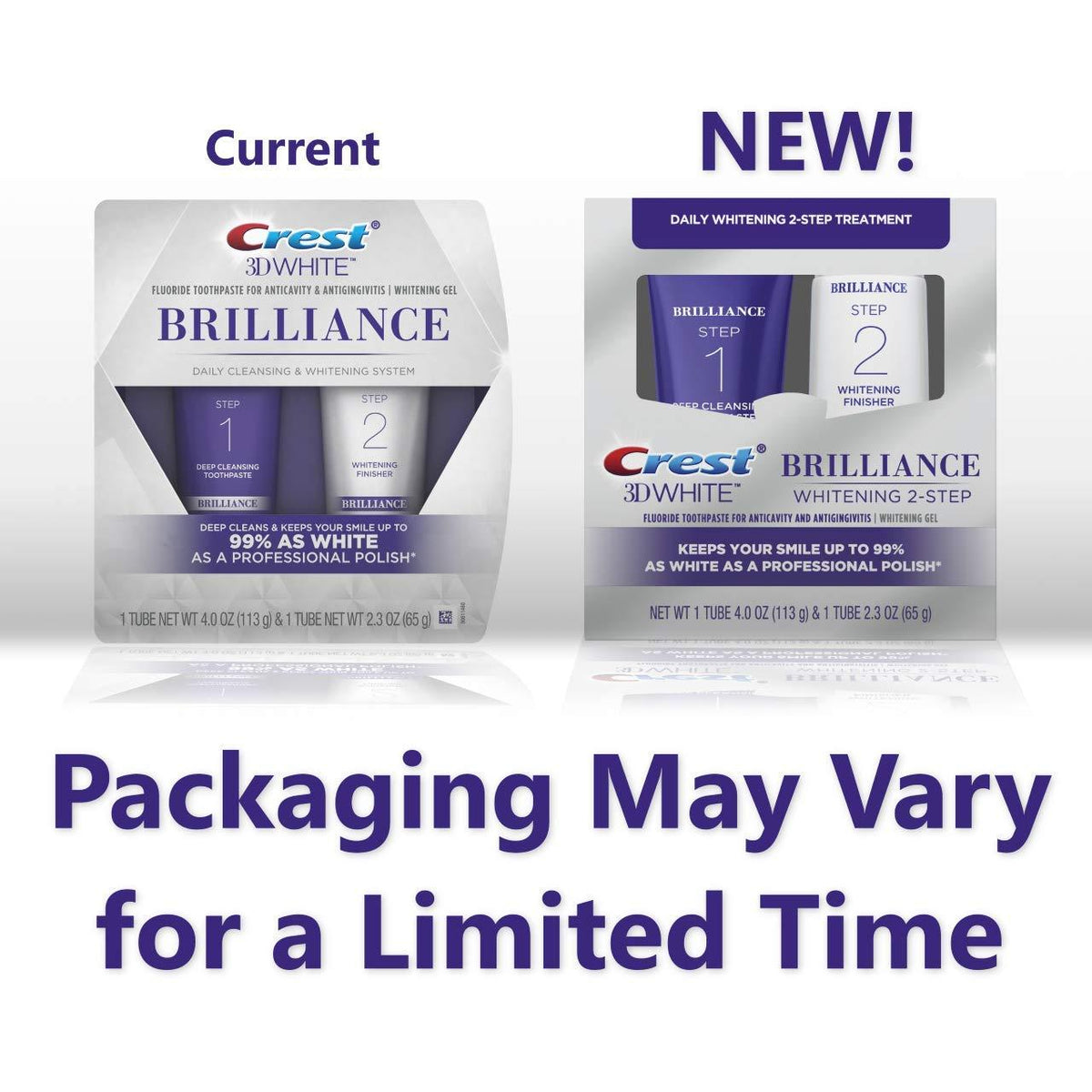 Crest 3D White Brilliance Toothpaste and Whitening Gel System, 4.0oz and 2.3oz