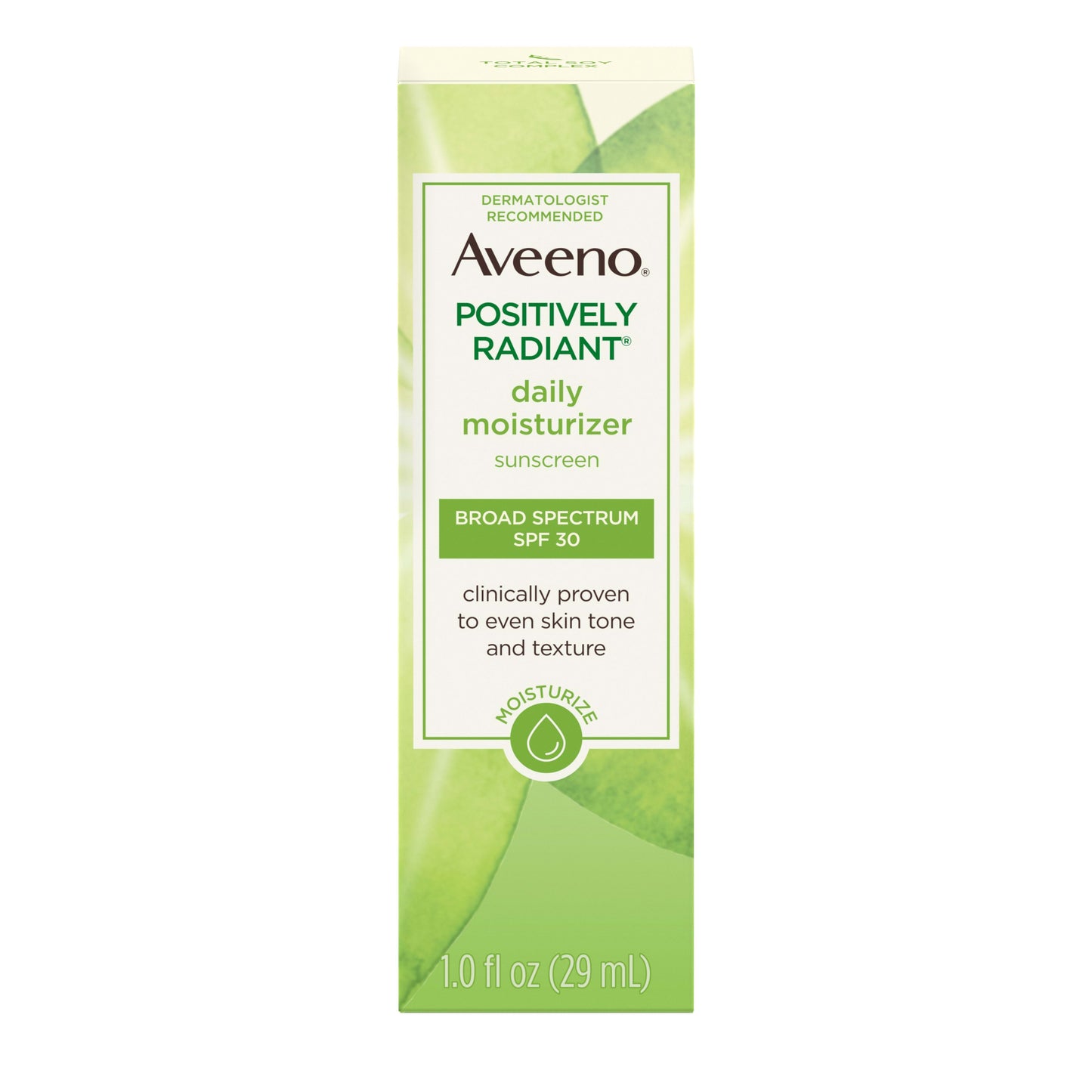 Aveeno Positively Radiant Daily Moisturizer Sunscreen with SPF 30, 1.0 fl.oz / 29ml