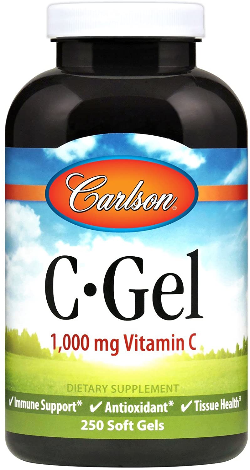 Carlson Vitamin C C-Gels 1000 mg 250 Softgels Immune Support & Heart Health
