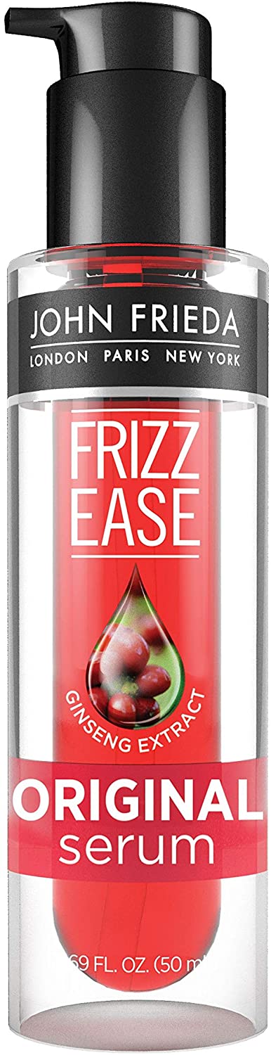 John Frieda Frizz-Ease Hair Serum Original Formula, Anti-Frizz Heat Protecting Infused with Silk Protein, 1.69 oz. / 50ml
