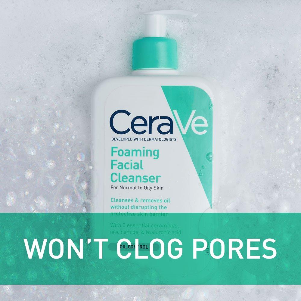 CeraVe Foaming Facial Cleanser Daily Face Wash for Oily Skin, Fragrance Free