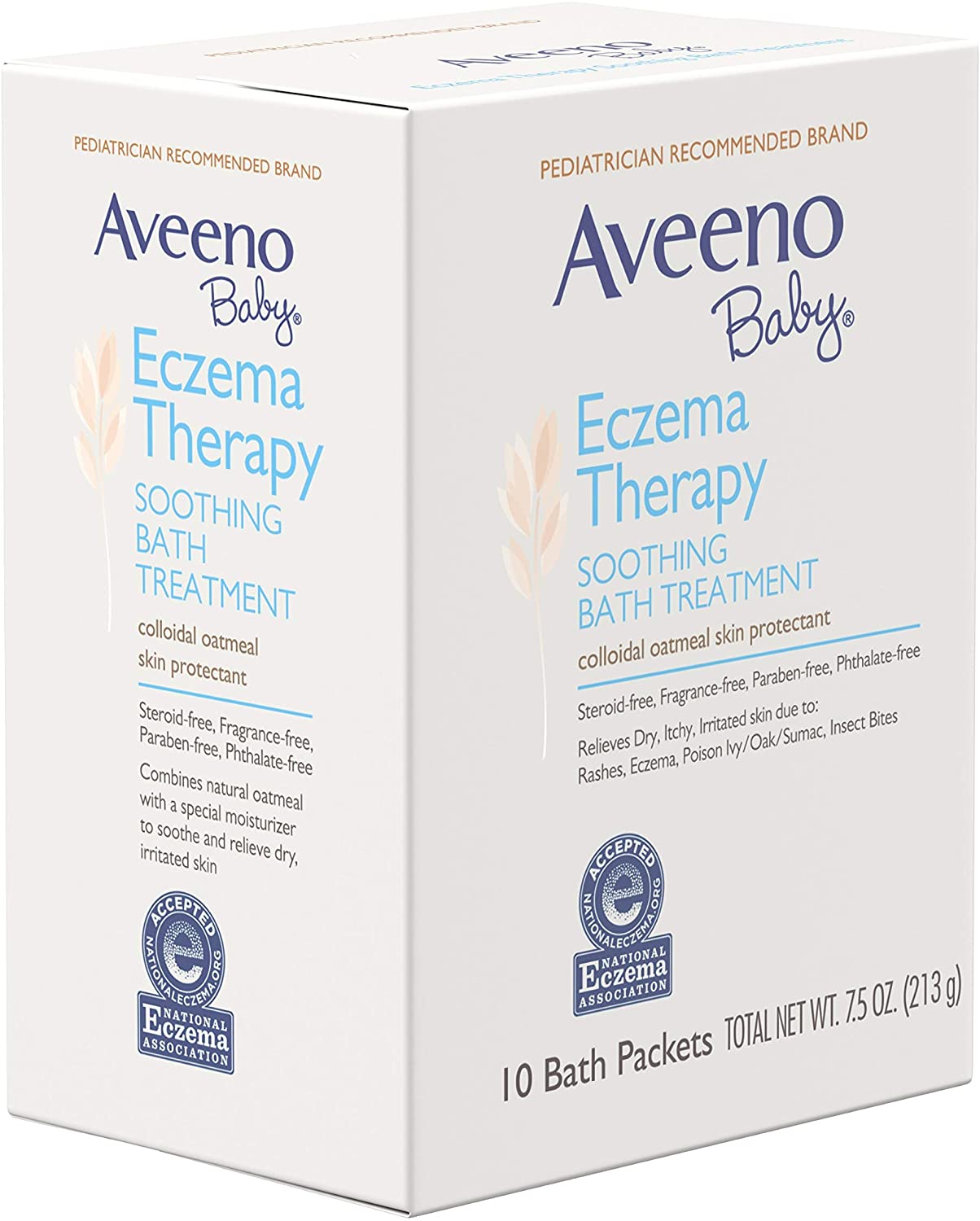 Aveeno Baby Eczema Therapy Soothing Bath Treatment with Natural Oatmeal, 10 ct.