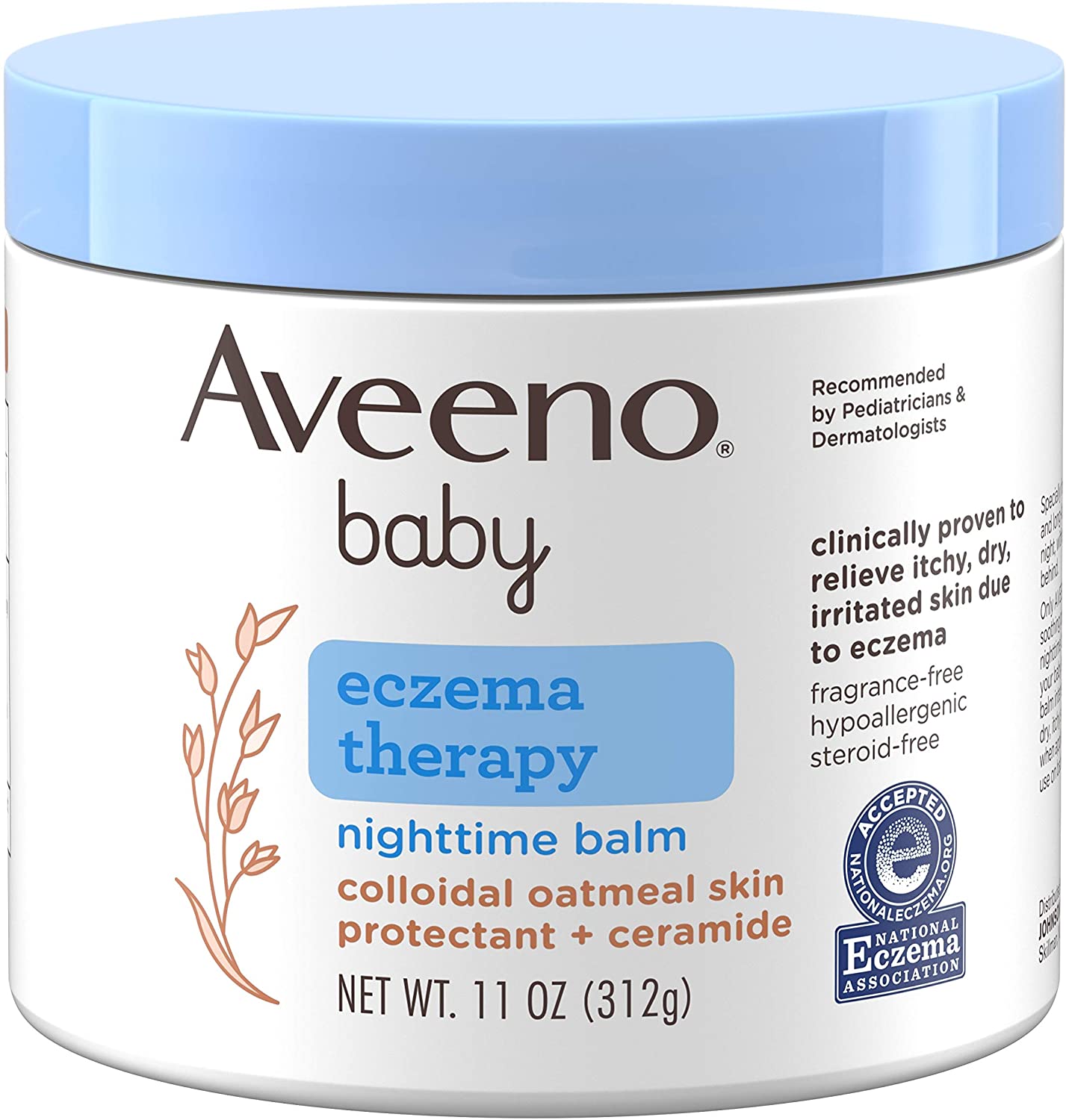 Aveeno Baby Eczema Therapy Nighttime Moisturizing Body Balm with Colloidal Oatmeal & Ceramide, 11 oz. / 312 g