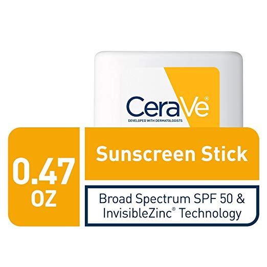 CeraVe Sunscreen Stick SPF 50, Invisible Zinc 0.47 oz NO BOX