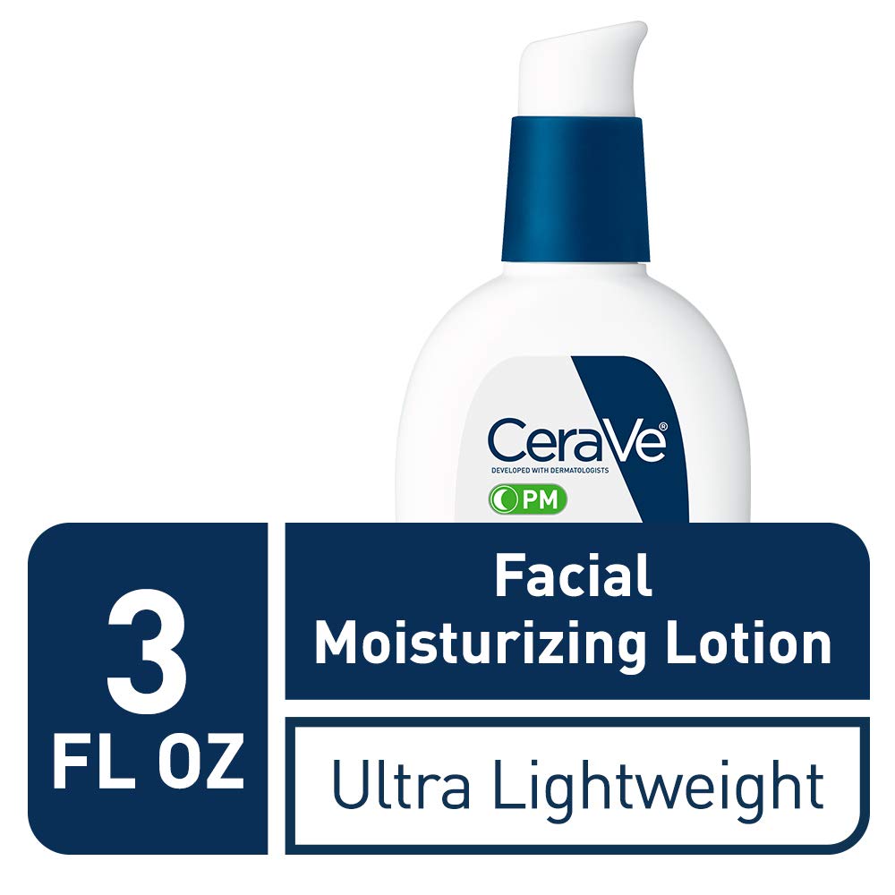 CeraVe Facial Moisturizing Lotion PM Ultra Lightweight Night Face Moisturizer (3 oz)