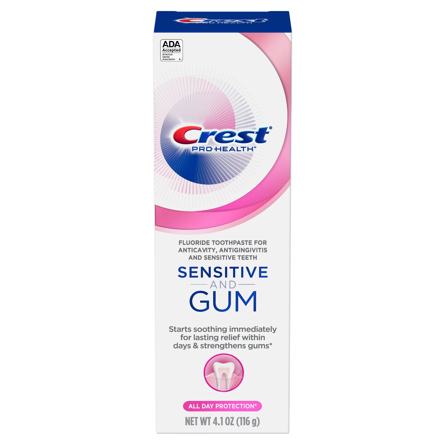Crest Pro Health Sensitive and Gum Fluoride for Anti Cavity Toothpaste All Day Protection 116 g