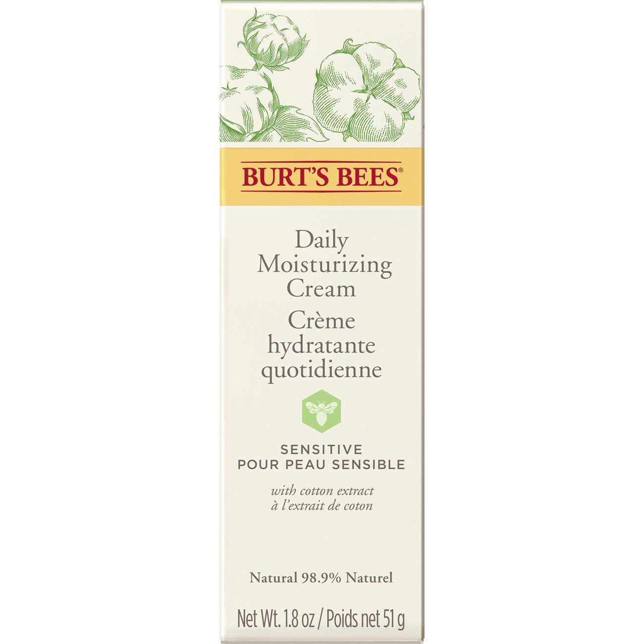 Burt's Bees Daily Face Moisturizer Cream for Sensitive Skin, 1.8 Ounces