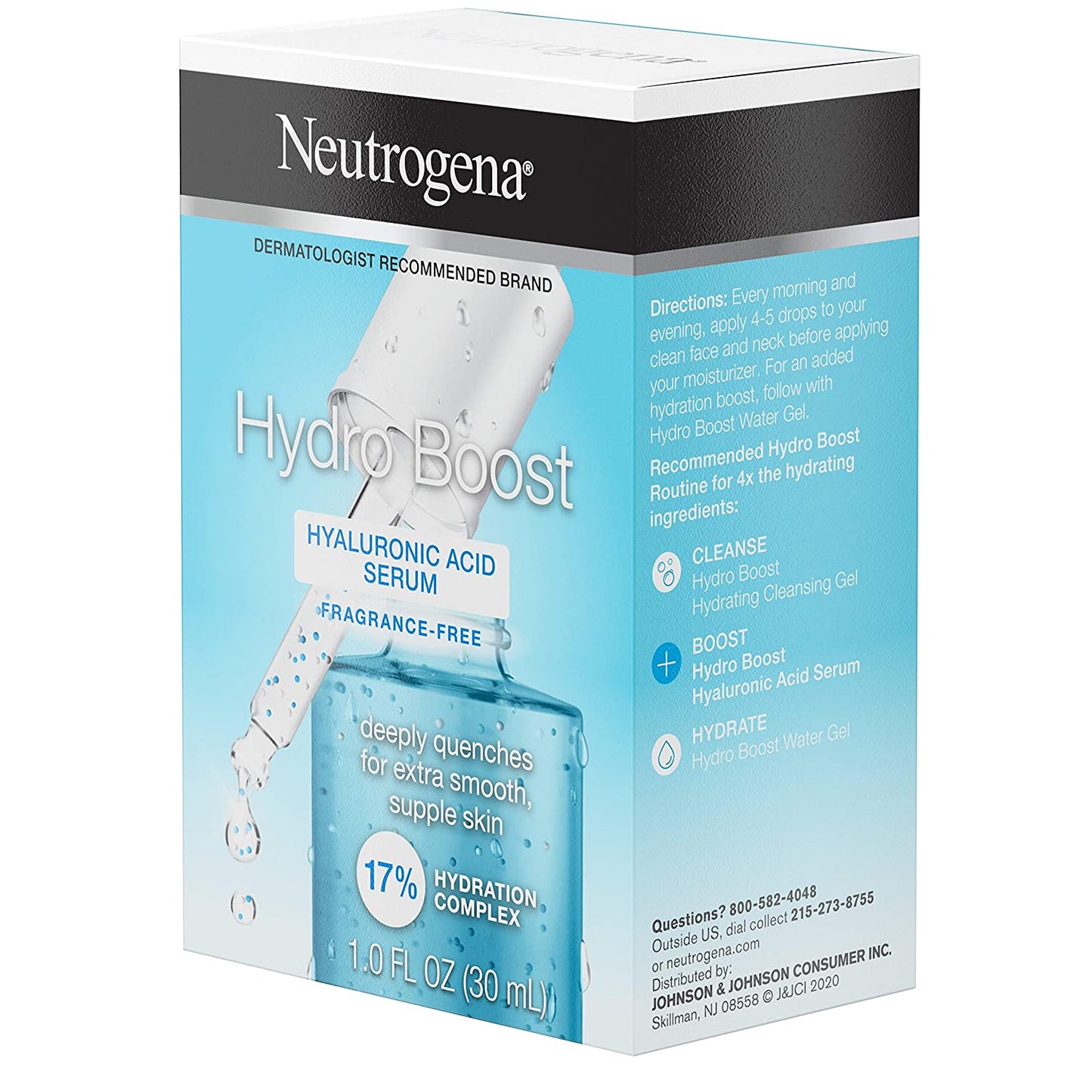 Neutrogena Hydro Boost Hyaluronic Acid Serum with 17% Hydration Complex, Lightweight, 1.0 fl.oz / 30ml