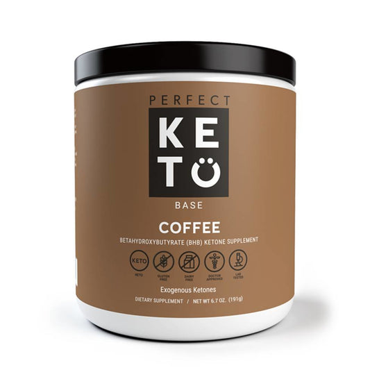 Perfect Keto Exogenous Ketones: Base BHB Salts Supplement (Coffee) 191g