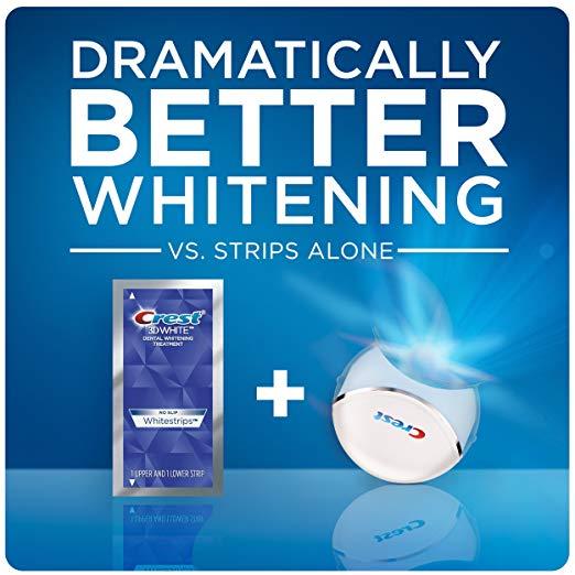 Crest 3D White Whitestrips with Light, Teeth Whitening Strips Kit, 10 count (Packaging May Vary)