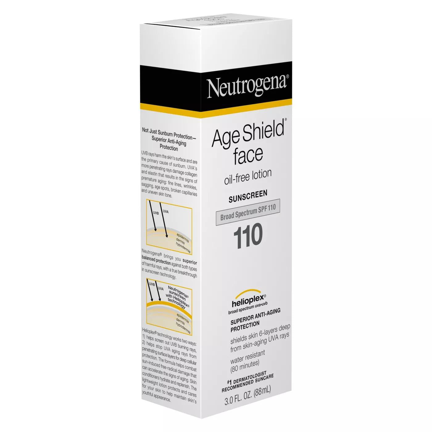 Neutrogena Age Shield Face Oil-Free Lotion Sunscreen Broad Spectrum Spf 110 3 Fl. Oz.