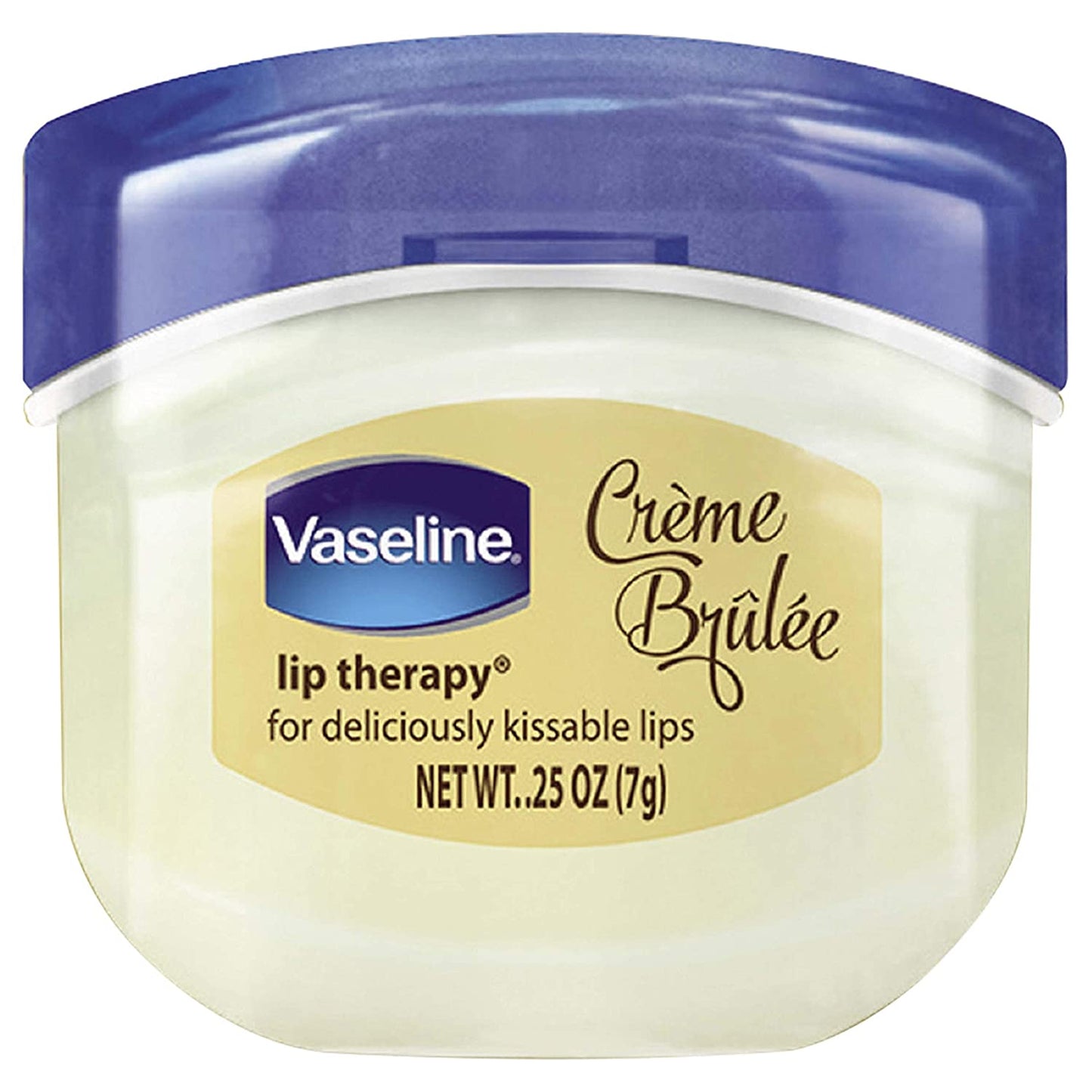 Vaseline Creme Brulee Lip Therapy Lip Balm for Deliciously Kissable Lips, 0.25 oz. / 7g