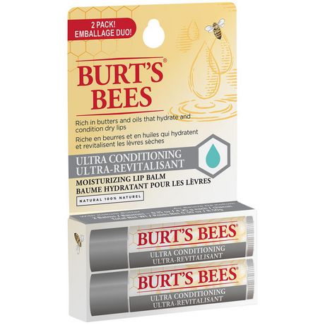 Burt's Bees 100% Natural Moisturizing Lip Balm, Ultra Conditioning (2 Pack) Packaging may Vary