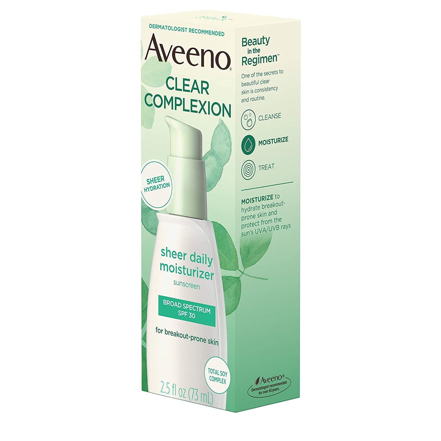Aveeno Clear Complexion Sheer Daily Face Moisturizer with SPF 30, 2.5 fl.oz / 73 ml