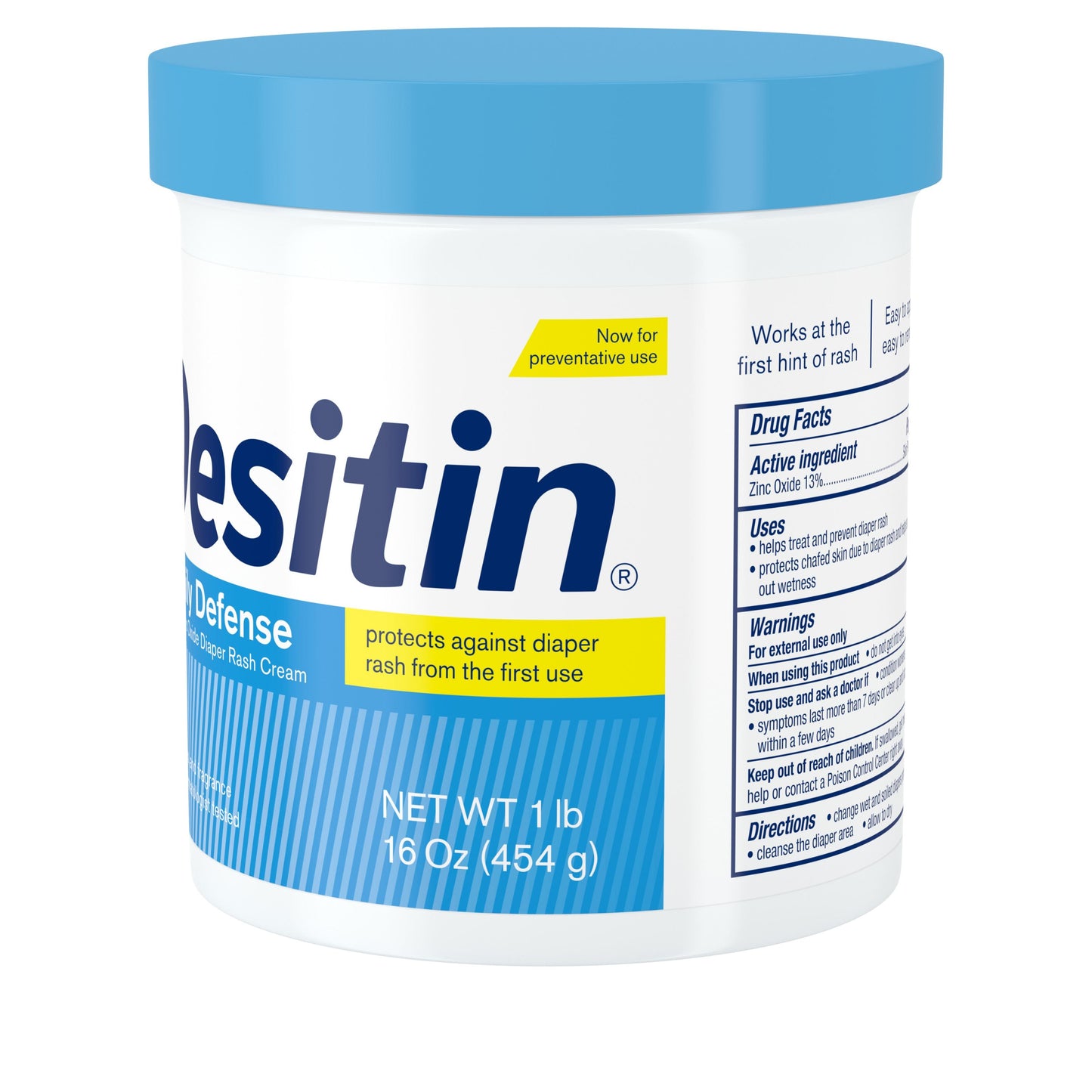 Desitin Daily Defense Baby Diaper Rash Cream with Zinc Oxide, 16 oz (454 g)