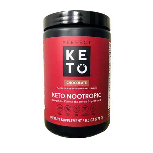 Perfect Keto Nootropic Brain Supplement, Chocolate, 9.5 oz. / 271g