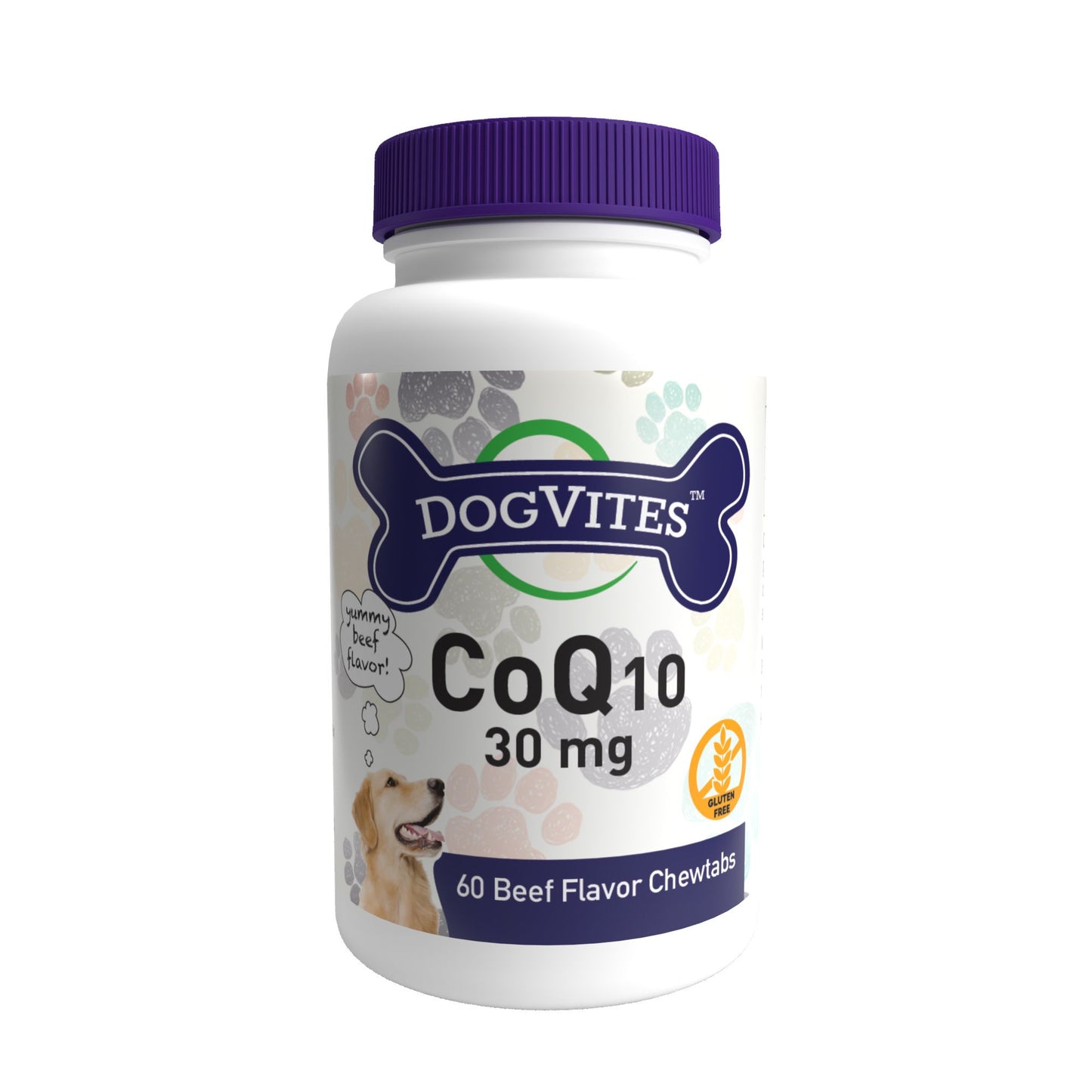 Health Thru Nutrition Dog-Vites CoQ10 for Dogs 30mg 60 Chewable Tablets Beef Flavor