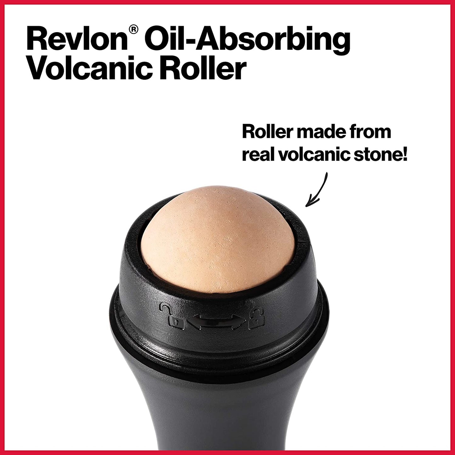 REVLON Oil-Absorbing Volcanic Face Roller, Reusable Facial Skincare Tool & On-the-Go Mini Massage