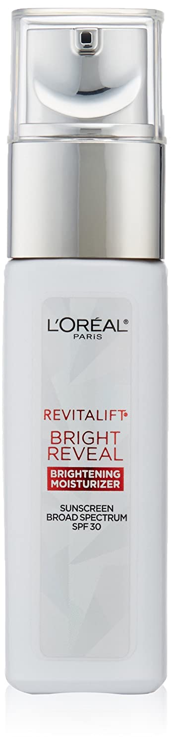 LOreal Revitalift Bright Reveal Anti-Aging Day Cream Sunscreen with Glycolic Acid, Vitamin C & Pro-Retinol to Reduce Wrinkles & Brighten Skin, 1 fl oz