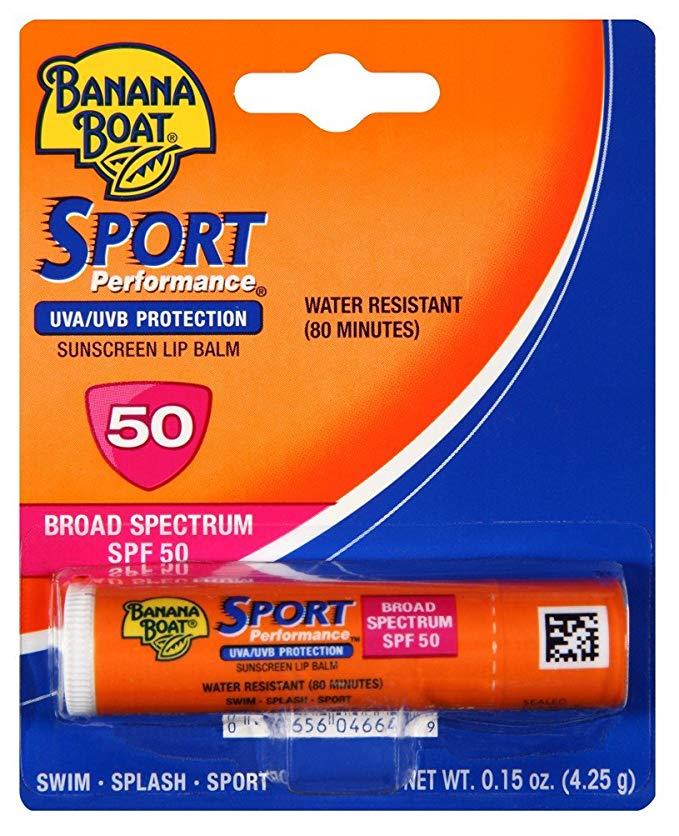 Banana Boat Sport Performance SPF 50 Sunscreen Lip Balm, 0.15 oz. / 4.25g NO BOX