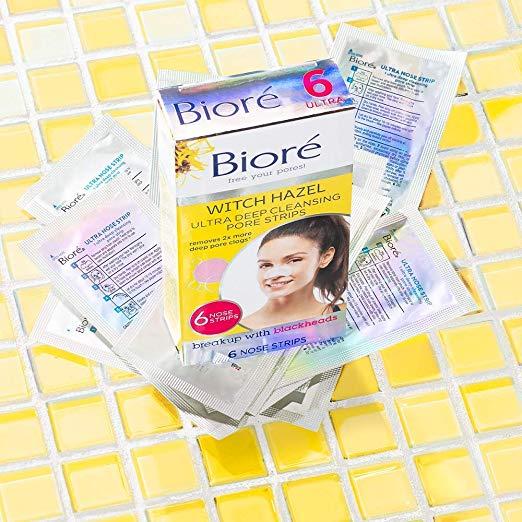 Biore Witch Hazel Ultra Deep Cleansing Pore Strips (6 Nose Strips)