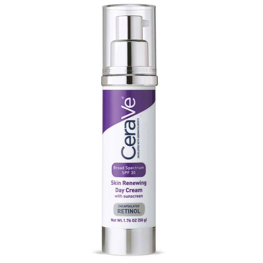CeraVe Skin Renewing Day Cream with Sunscreen, Encapsulated Retinol, SPF 30, Fragrance Free 1.76 oz / 50 g