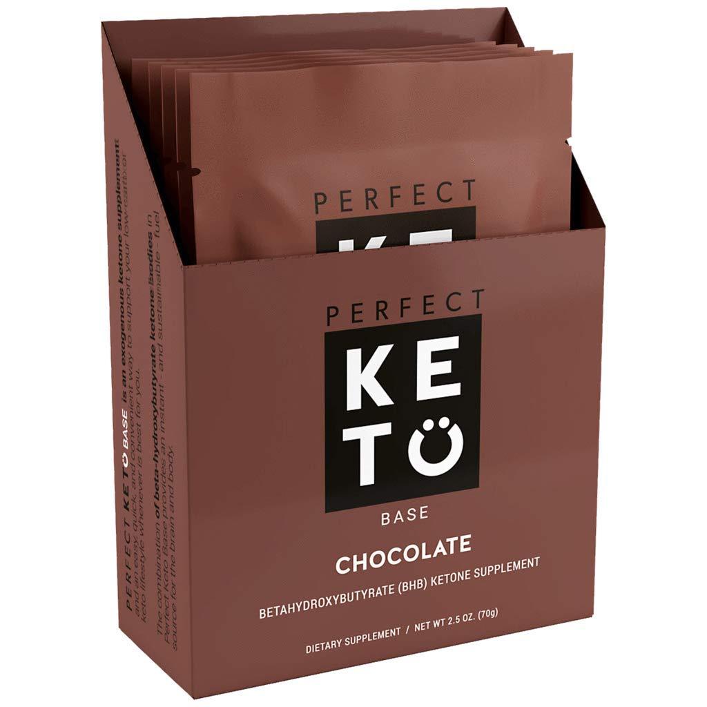 Perfect Keto Exogenous Base Ketone Salts (Single Serve) Chocolate, Pack of 5