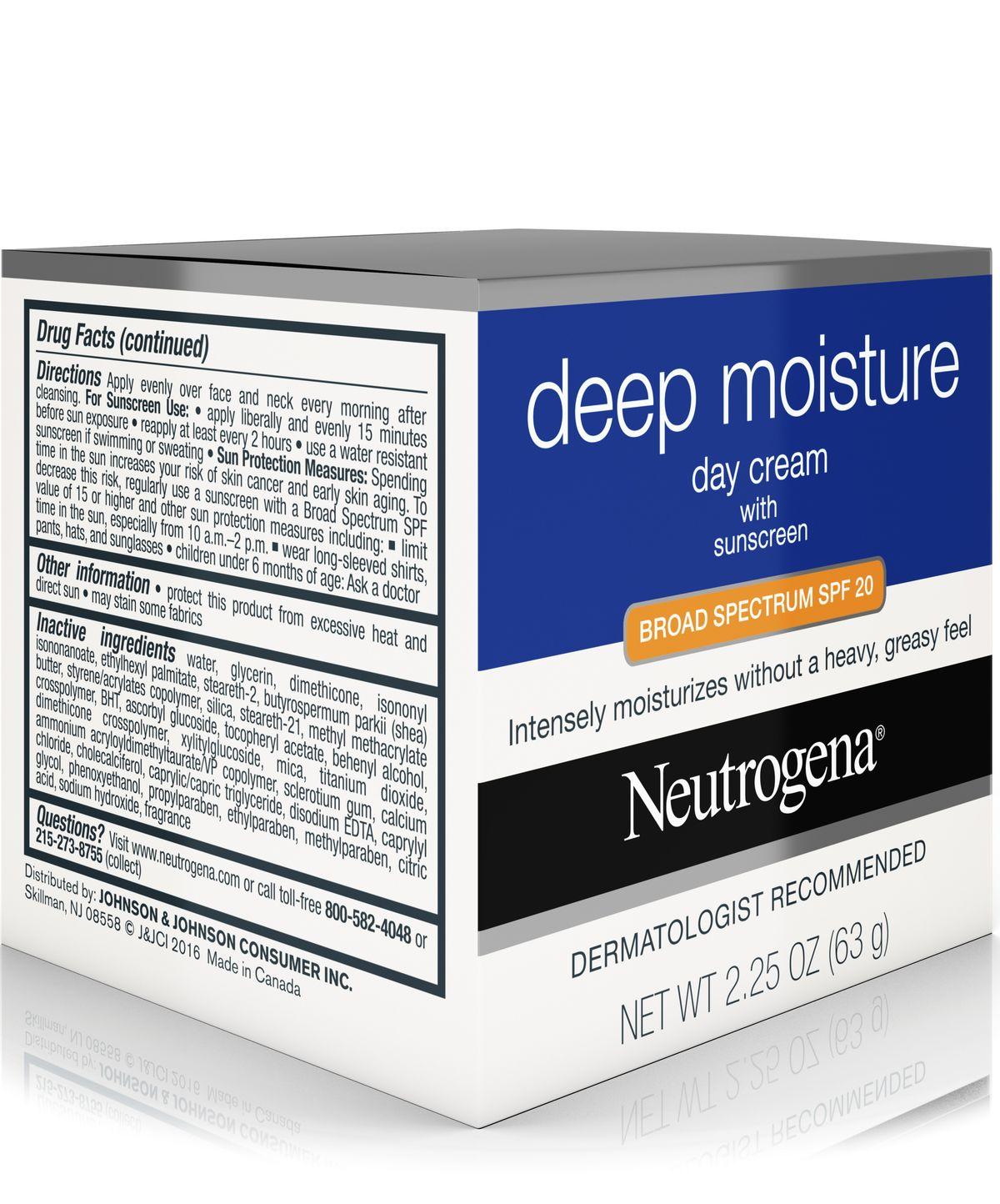 Neutrogena Deep Moisture Day Cream with Sunscreen Broad Spectrum SPF 20 (2.25 oz / 63 g)