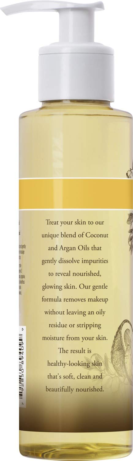 Burt's Bees 100% Natural Facial Cleansing Oil with Coconut & Argan Oil, 6 fl.oz, 177.4ml, PACKAGING MAY VARY