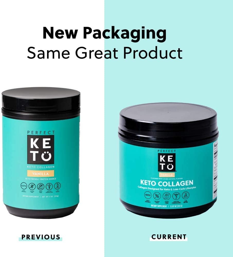 Perfect Keto Vanilla Protein Powder: Keto Collagen Peptides (314g)