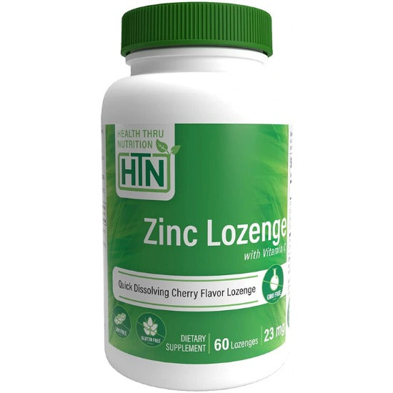 Health Thru Nutrition Zinc Lozenge with Vitamin C 23 mg, 60 Lozenges